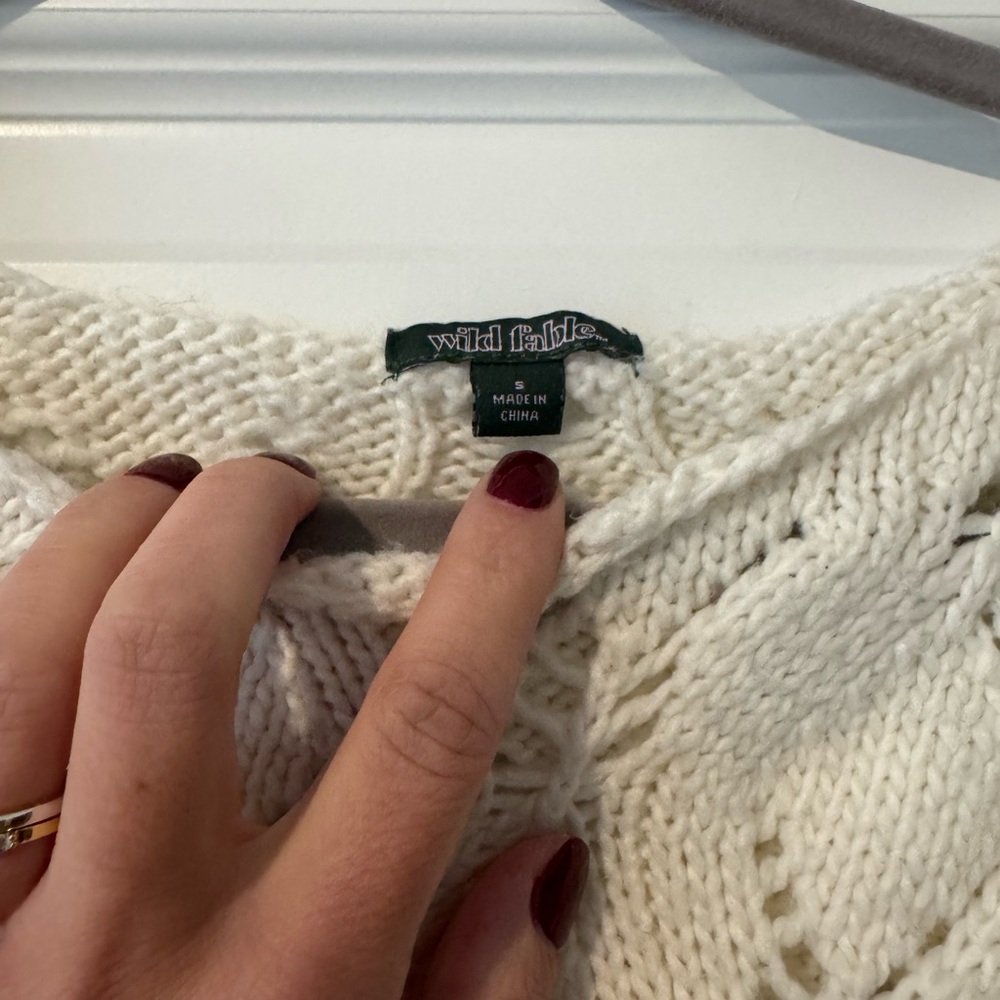 Wild Fable Cream Cable Knit Sweater - Picture 2 of 5